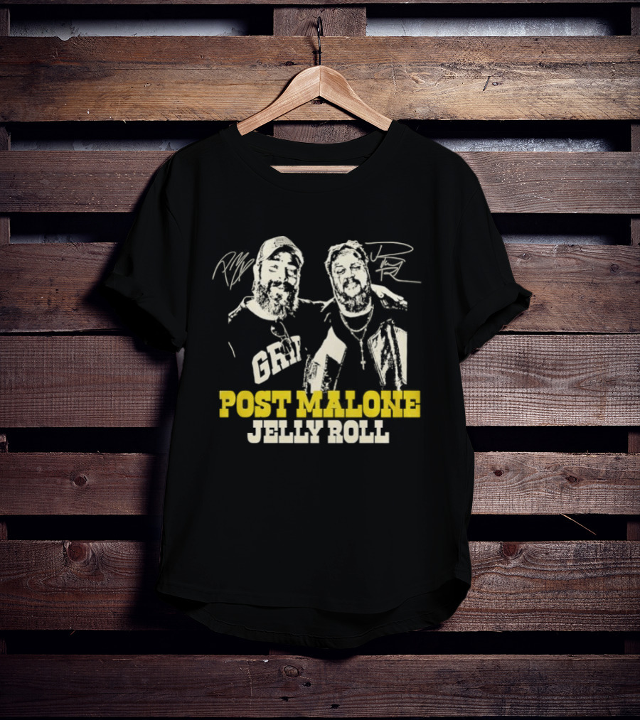 Post Malone Jelly Roll Big Ass Stadium Tour Signatures T-Shirt