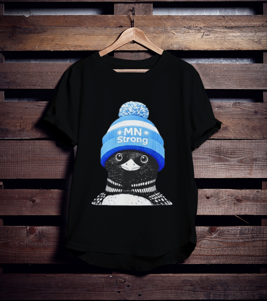 MN Strong Penguin Blue Hat Minnesota T-Shirt
