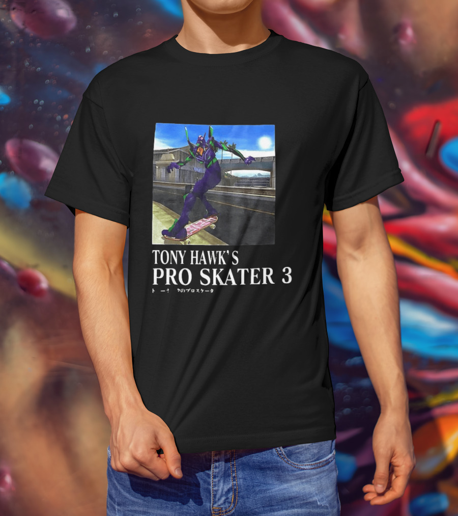 Tony Hawk's Pro Skater 3 Evangelion Crossover Skating Scene T-Shirt