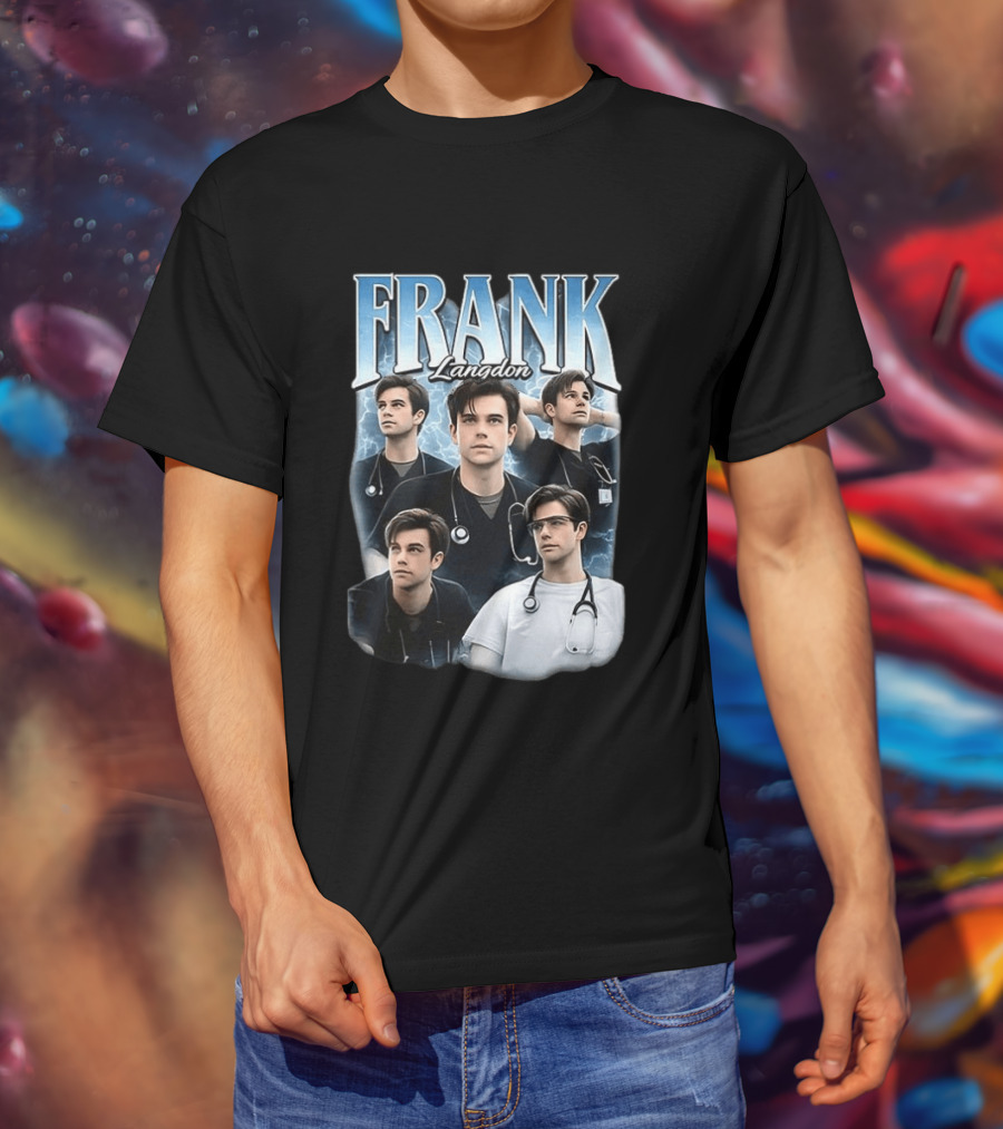 FRANK Langdon Doctor Character Lightning Background Stethoscope T-Shirt