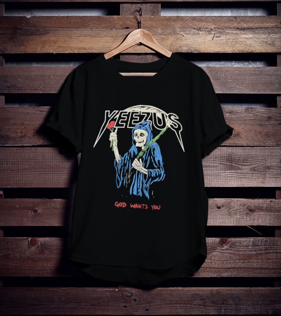 Yeezus Grim Reaper God Wants You Rose T-Shirt