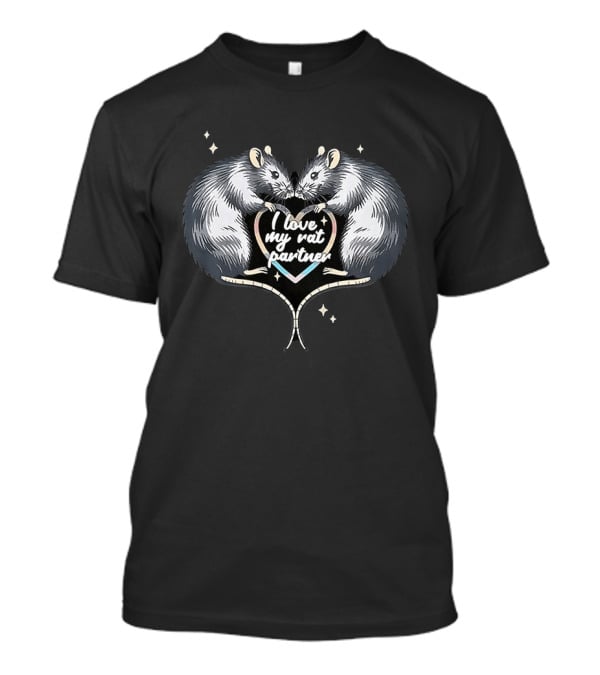 I Love My Rat Partner Heart And Rat T-Shirt