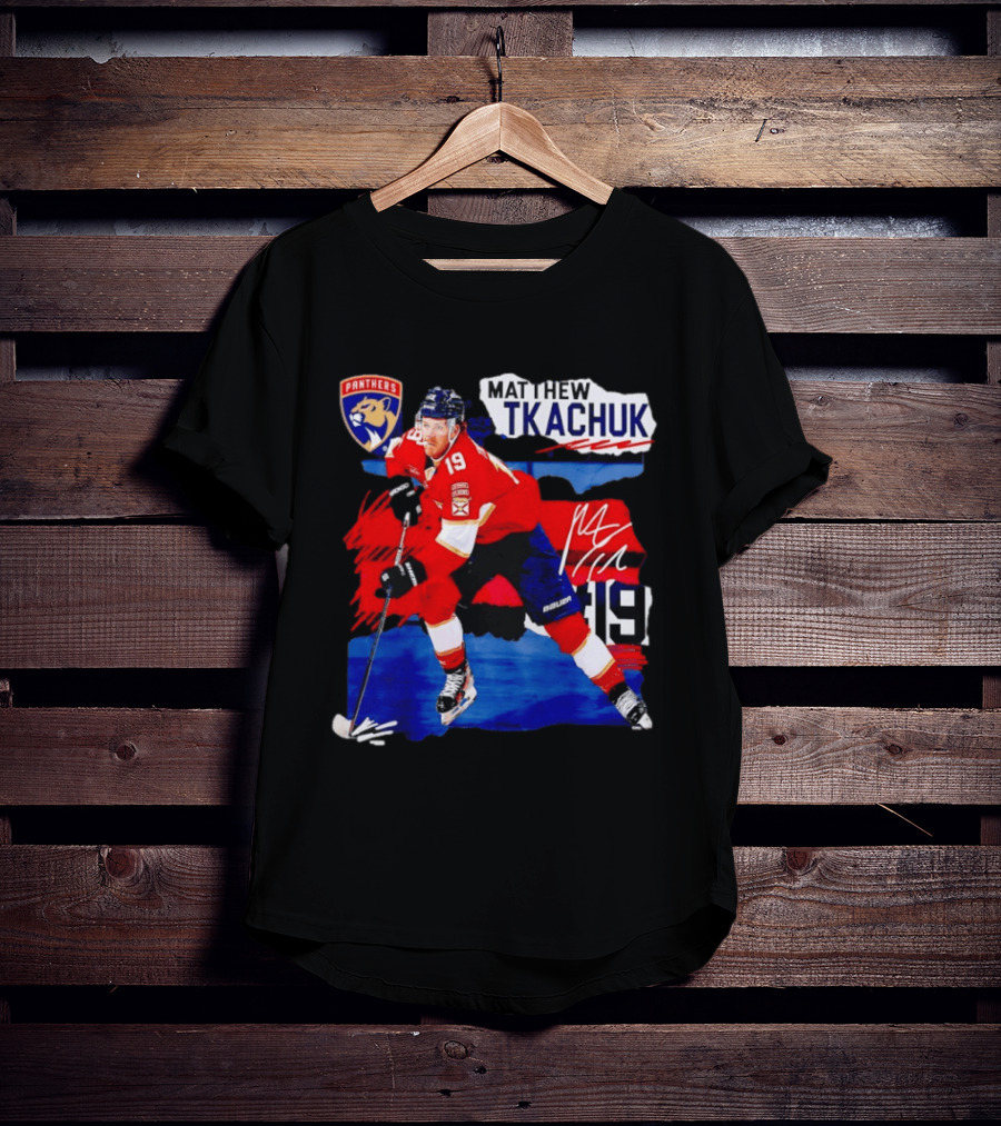 Matthew Tkachuk 19 Florida Panthers NHL Hockey Player Image T-Shirt