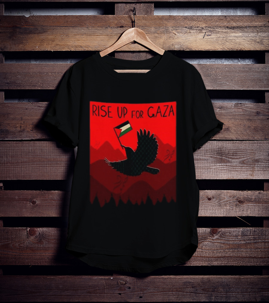 Rise Up For Gaza Palestinian Flag Bird T-Shirt