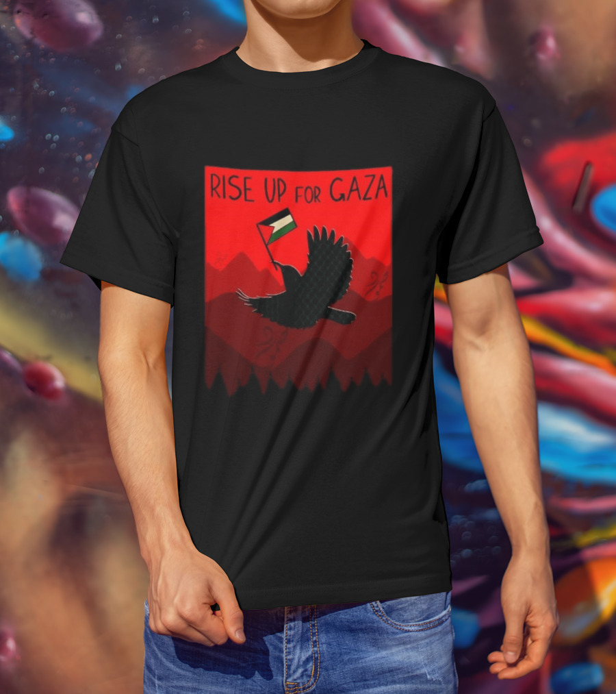 Rise Up For Gaza Palestinian Flag Bird T-Shirt