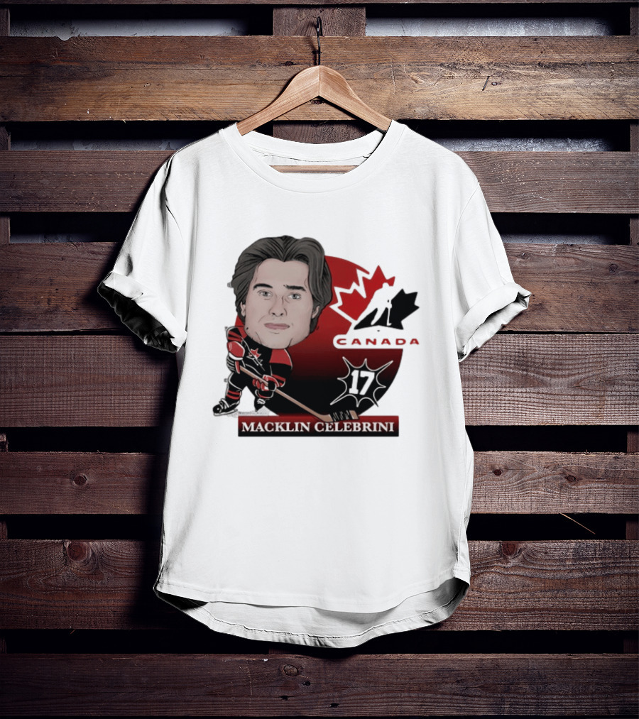 Hockey Canada Macklin Celebrini 17 Canada Leaf T-Shirt
