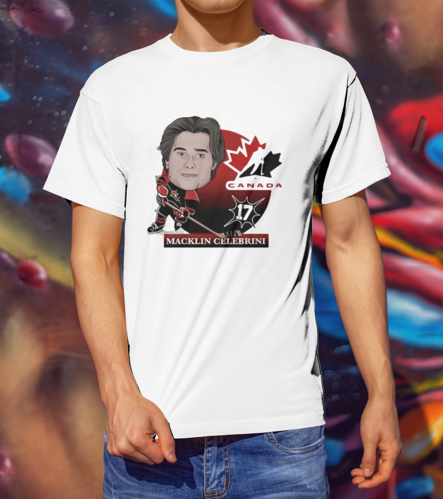 Hockey Canada Macklin Celebrini 17 Canada Leaf T-Shirt