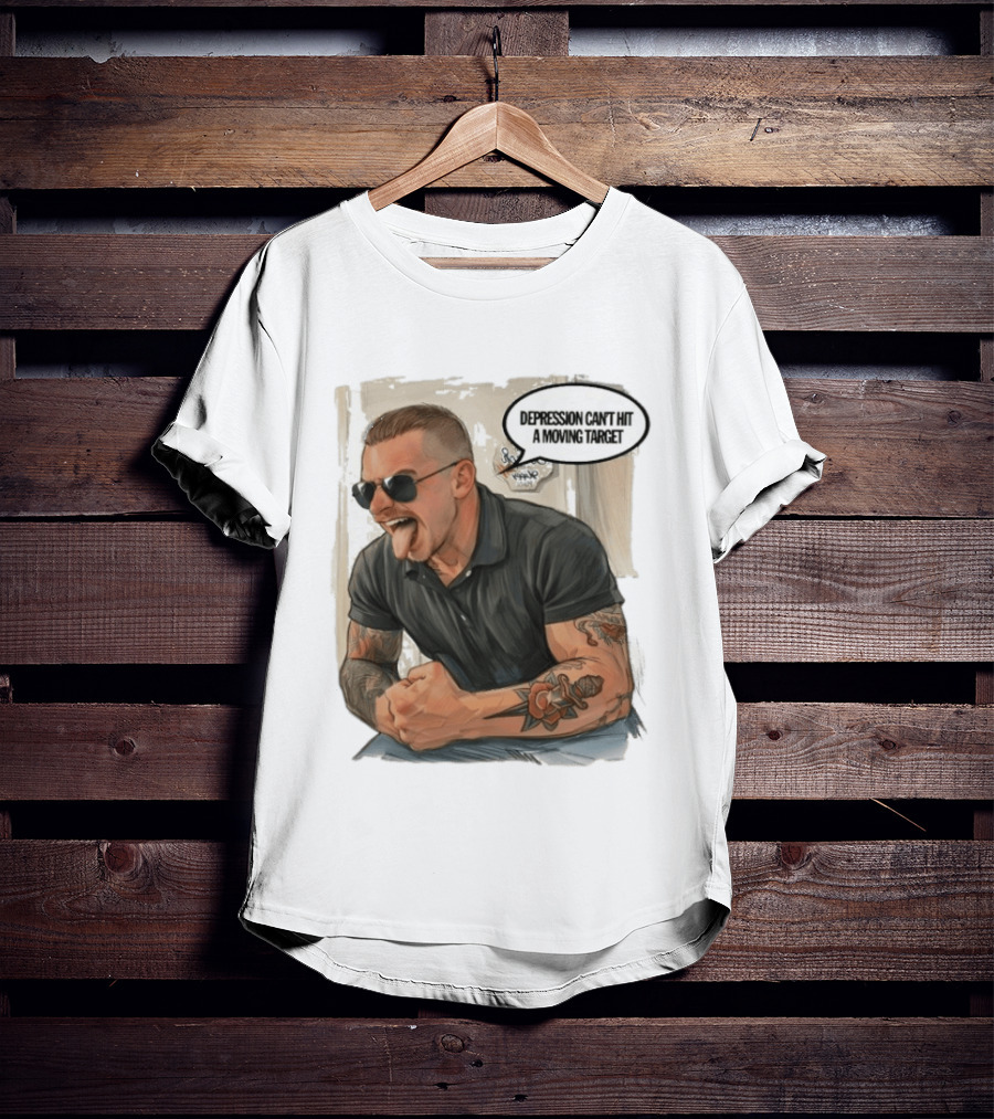 Joey Keegan Flex Pose Depression Can't Hit A Moving Target T-Shirt