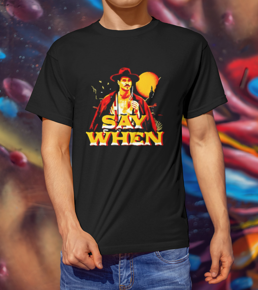 Doc Holliday Tombstone Say When Iconic Movie T-Shirt
