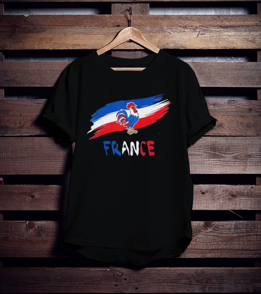 France Rooster French Flag Pride T-Shirt