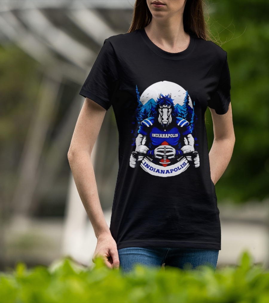Indianapolis Colts Football Horse Mountain Forest T-Shirt