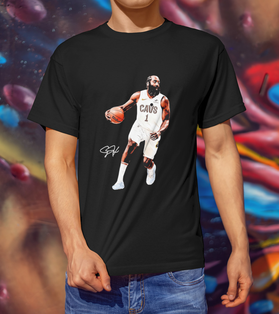 James Harden Basketball CAVS 1 Cavaliers Signature Debut T-Shirt