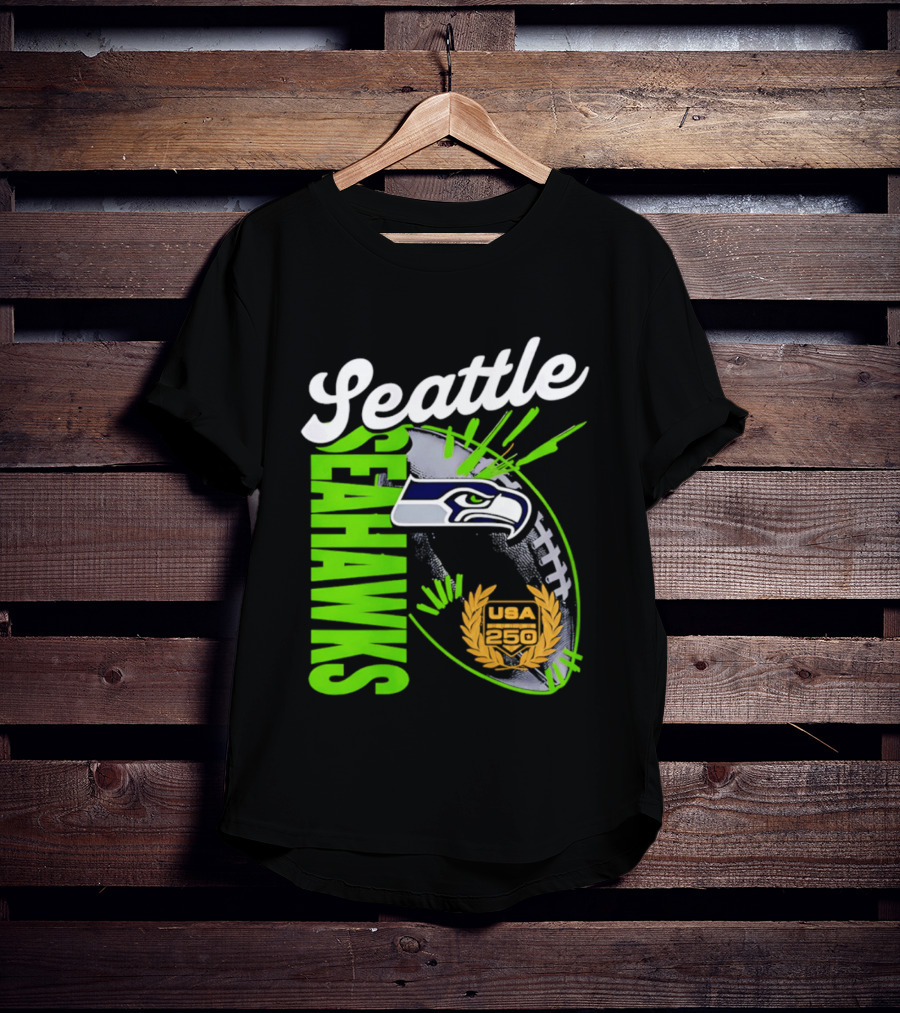 Seattle Seahawks USA 250 Gold Standard Football T-Shirt
