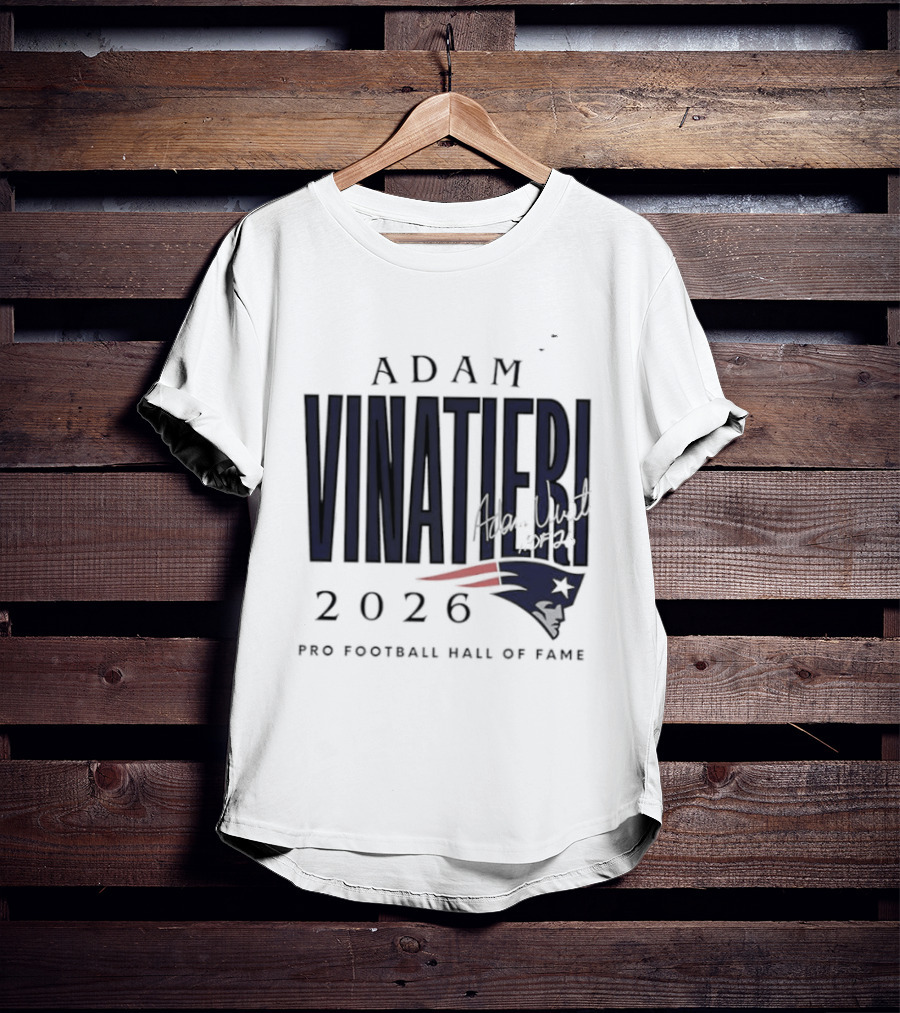 Adam Vinatieri 2026 Patriots Pro Football Hall Of Fame T-Shirt