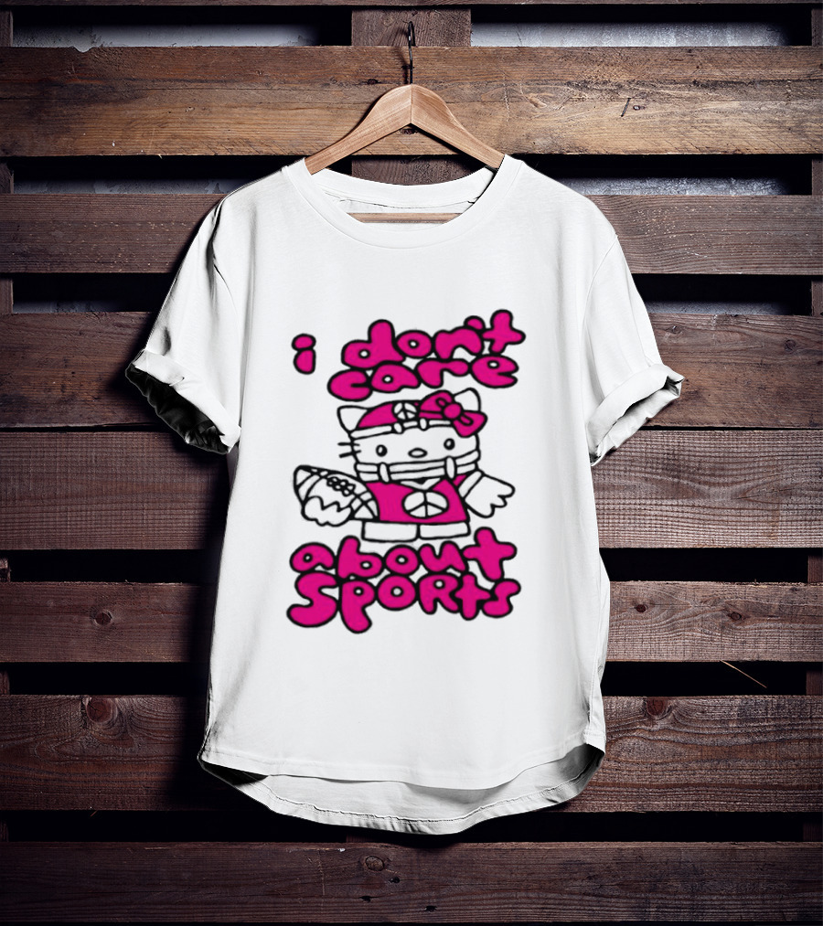Hello Kitty I Don't Care About Sports Playful Attitude T-Shirt