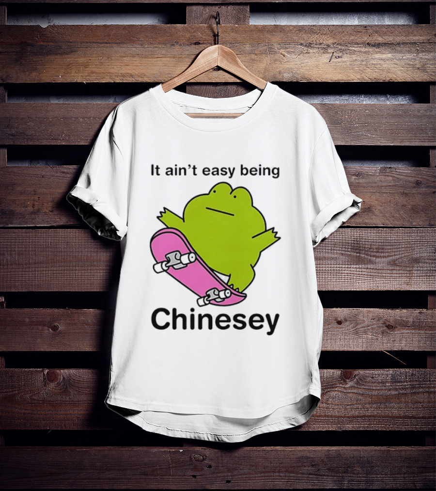 It Ain't Easy Being Chinesey Kawaii Frog On Skateboard T-Shirt