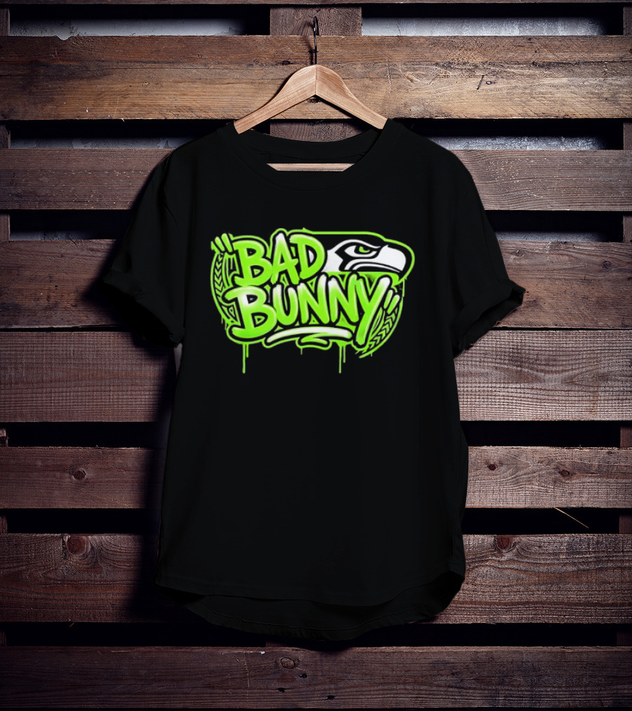 Bad Bunny Seattle Seahawks Team Collaboration T-Shirt