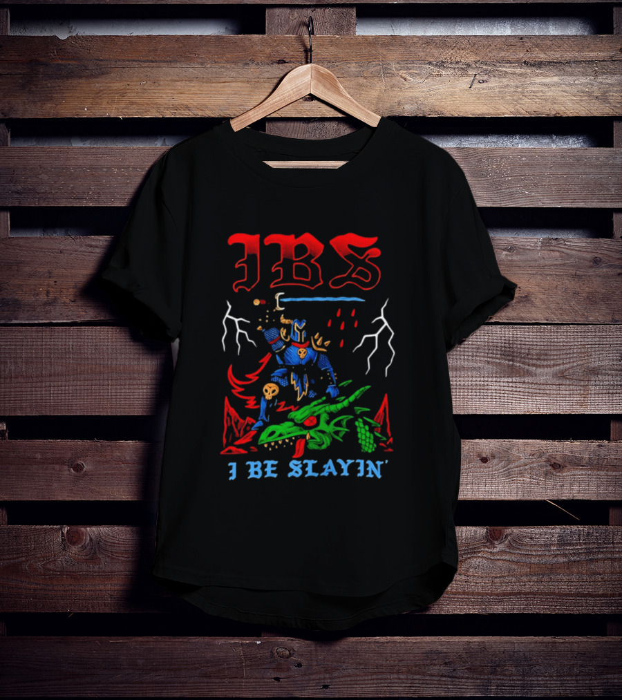 IBS I Be Slayin' Fantasy Warrior And Dragon Battle T-Shirt