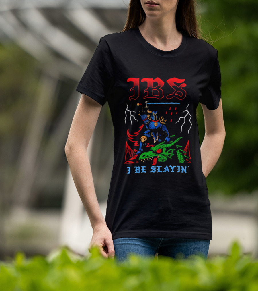 IBS I Be Slayin' Fantasy Warrior And Dragon Battle T-Shirt