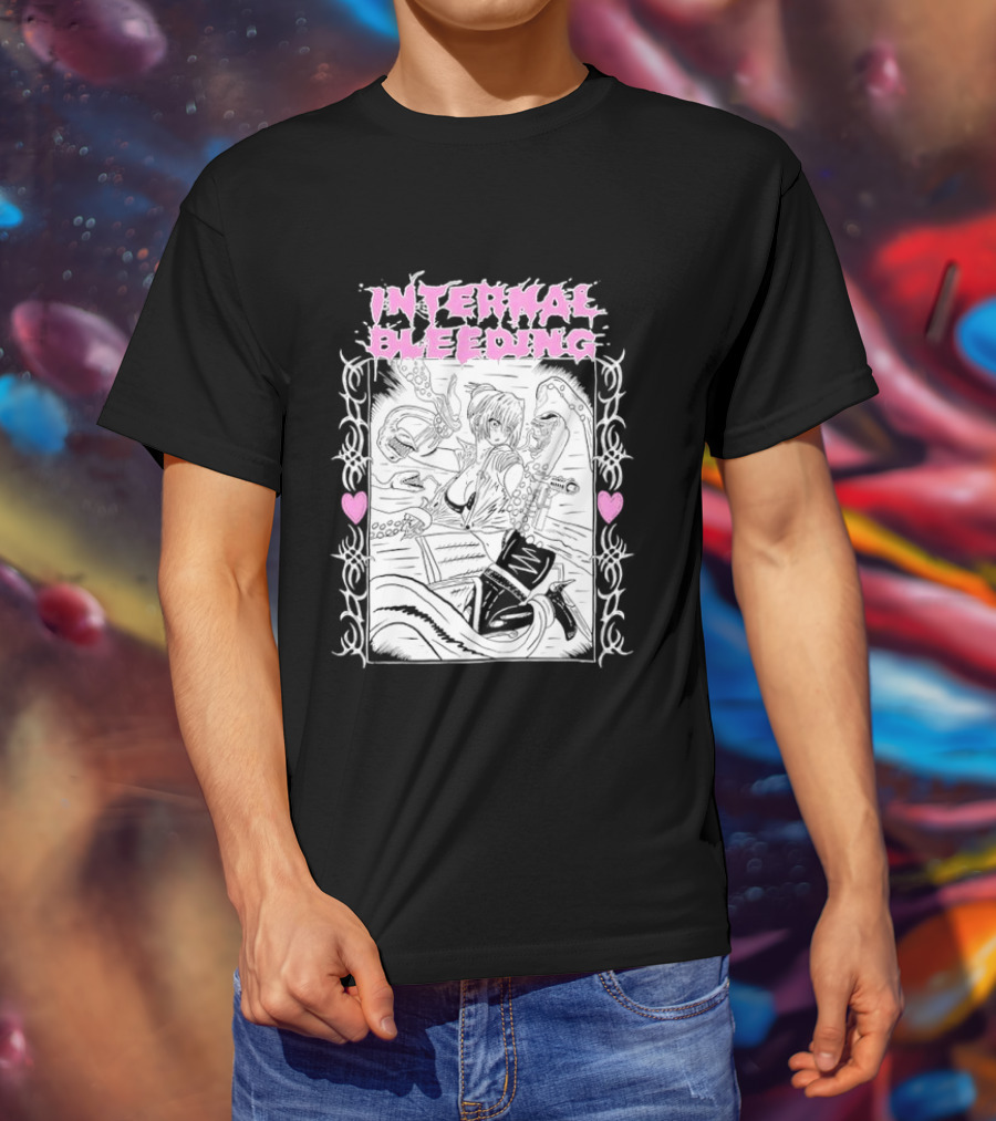 Internal Bleeding Anime Pastel Aesthetic Manga Style Hearts T-Shirt