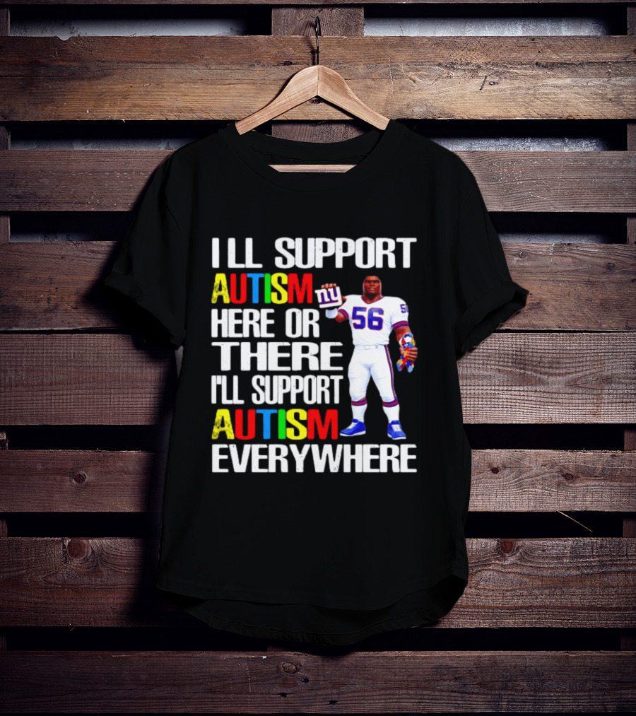 New York Giants Support Autism Everywhere With Football Player T-Shirt