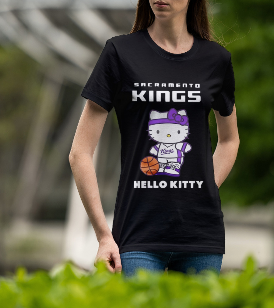 Sacramento Kings Hello Kitty Basketball 2026 Collaboration T-Shirt