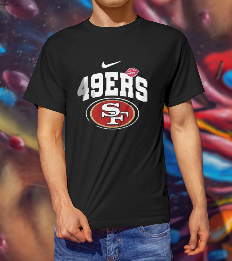 Nike San Francisco 49ers 49ers SF Lip Print Kiss Mark T-Shirt