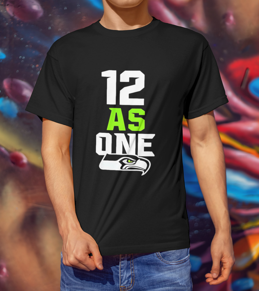 Seattle Seahawks 12 As One Fan Slogan With Team T-Shirt