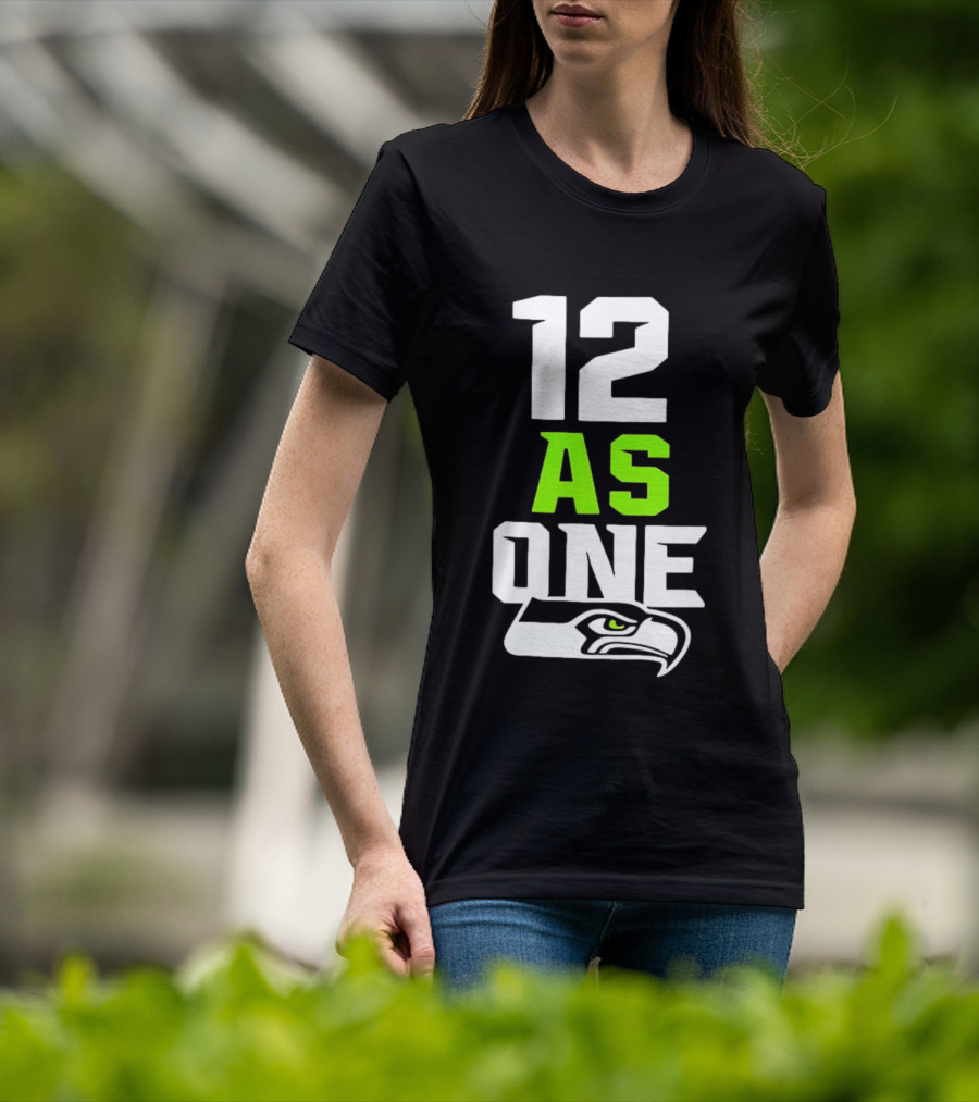 Seattle Seahawks 12 As One Fan Slogan With Team T-Shirt