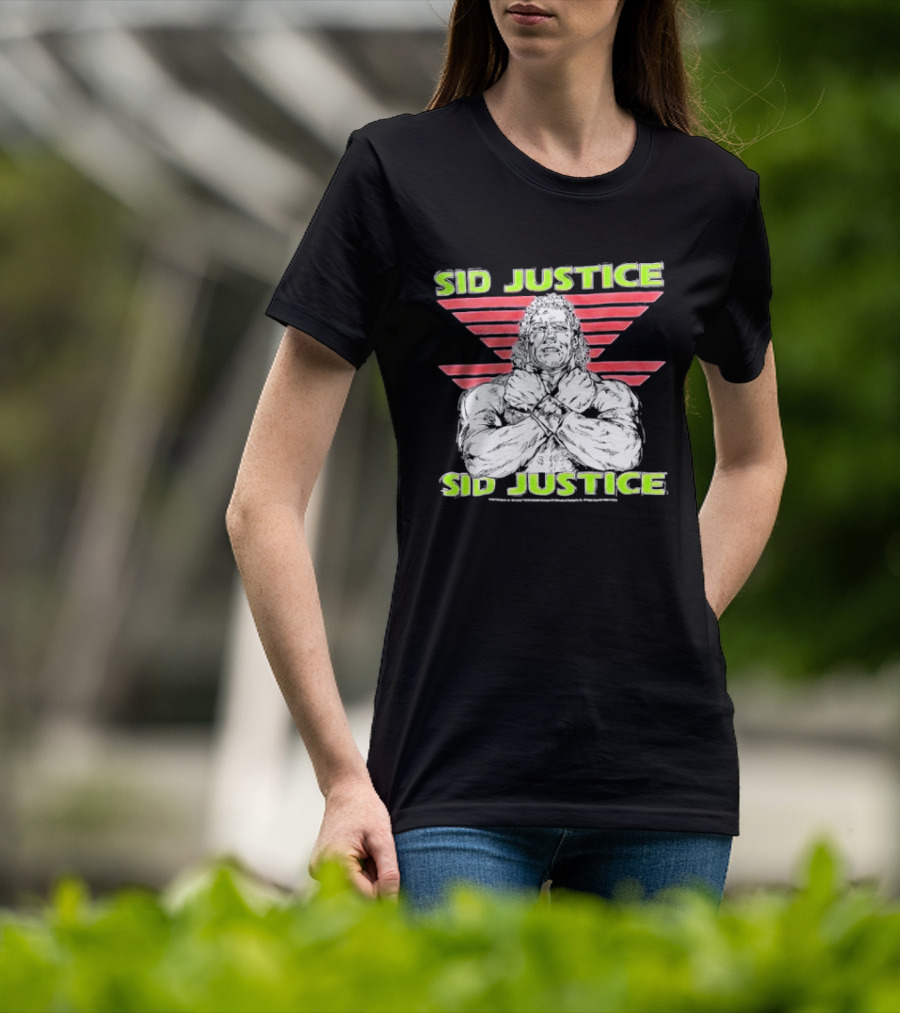 Sid Justice Wrestling Icon Retro Red T-Shirt