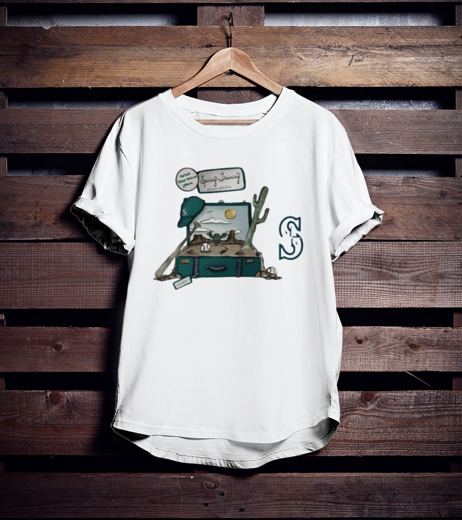 2026 Mariners Spring Training Arizona Cactus Suitcase Baseball Adventure T-Shirt