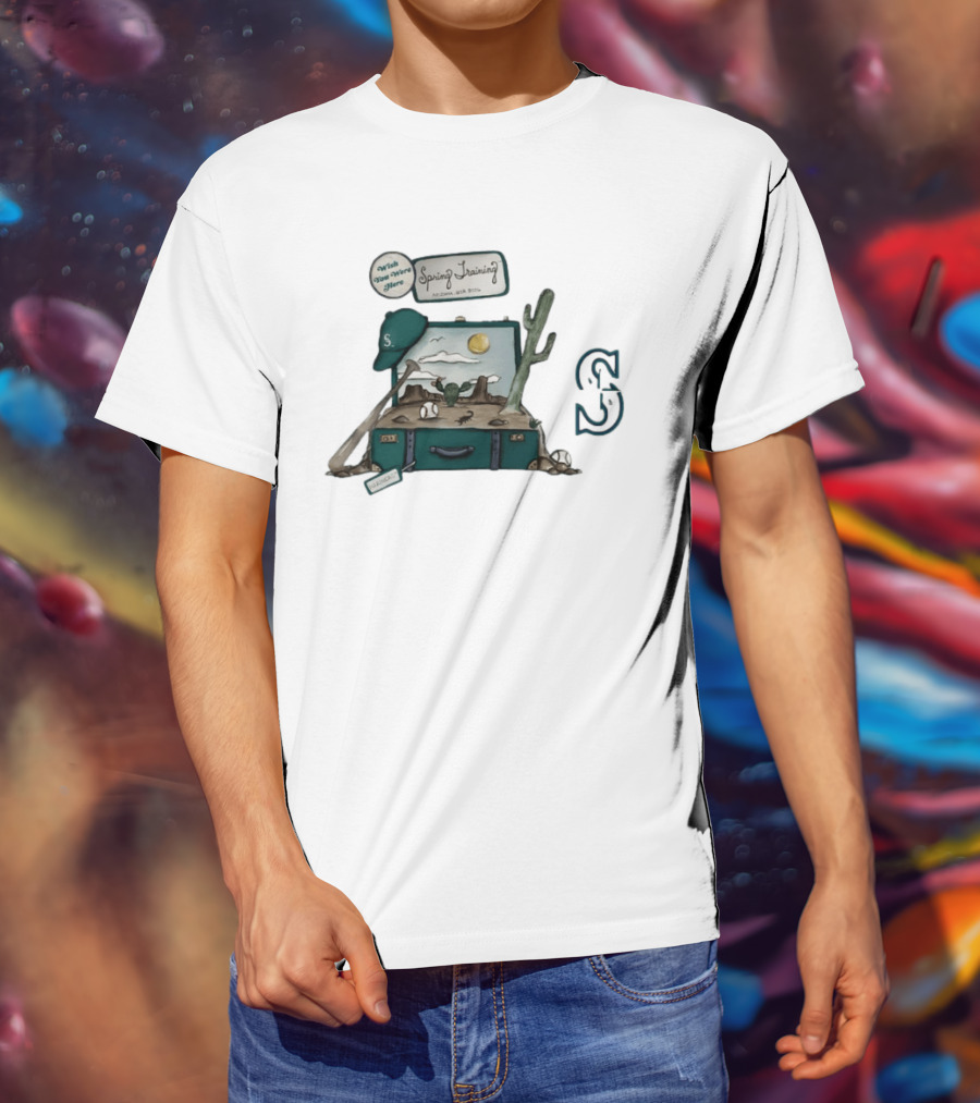 2026 Mariners Spring Training Arizona Cactus Suitcase Baseball Adventure T-Shirt