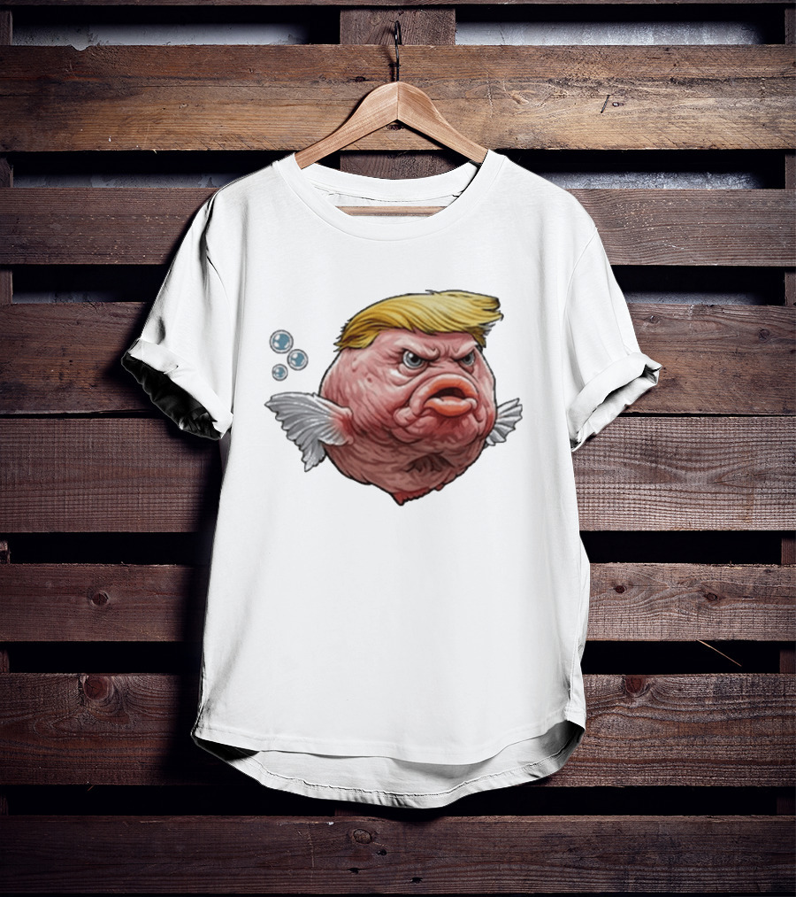 Angry Fish Trump Political Cartoon Satire T-Shirt