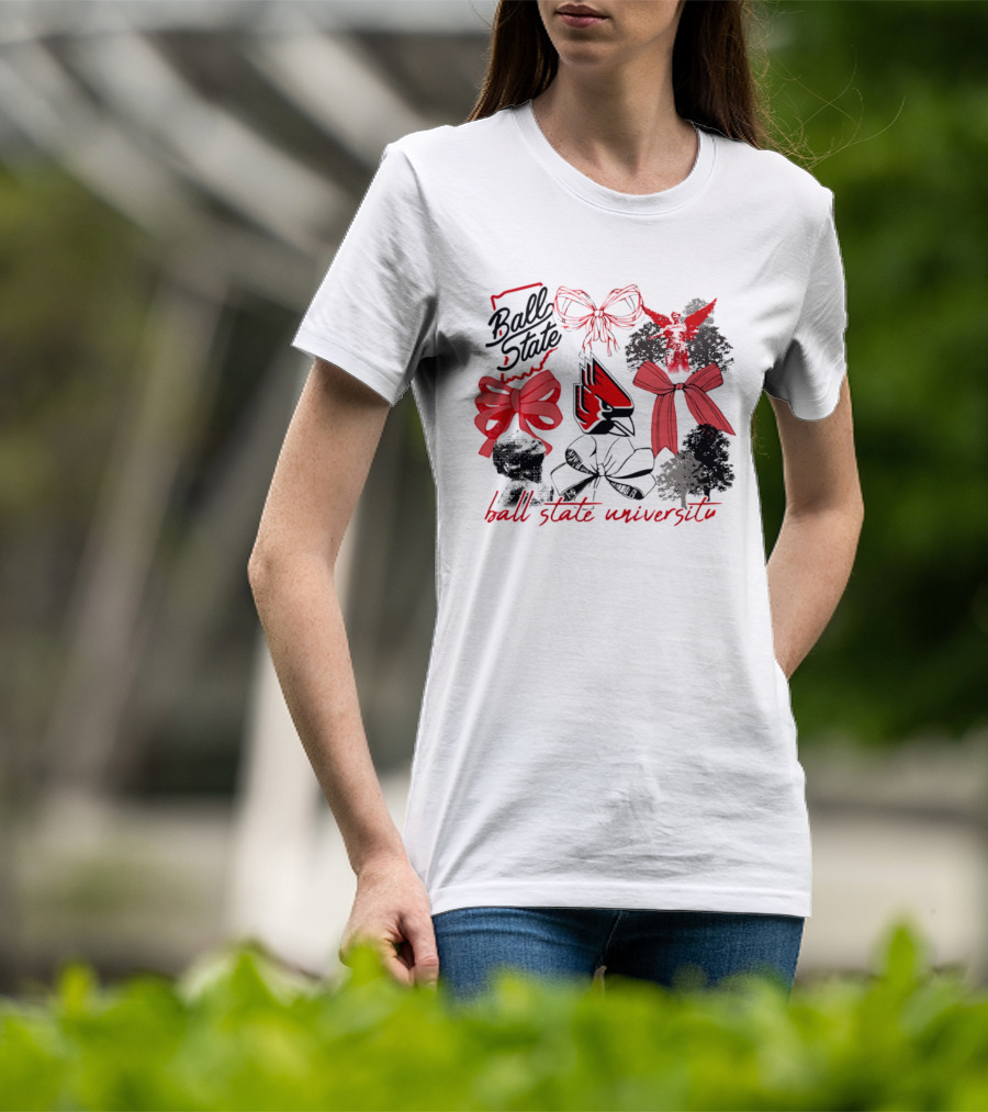 Ball State University Cardinals Bow T-Shirt