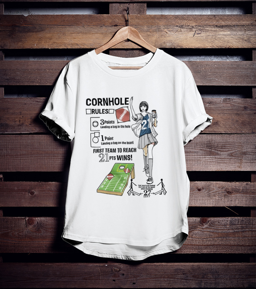 Cornhole Rules First Team To Reach 21 Points Wins T-Shirt