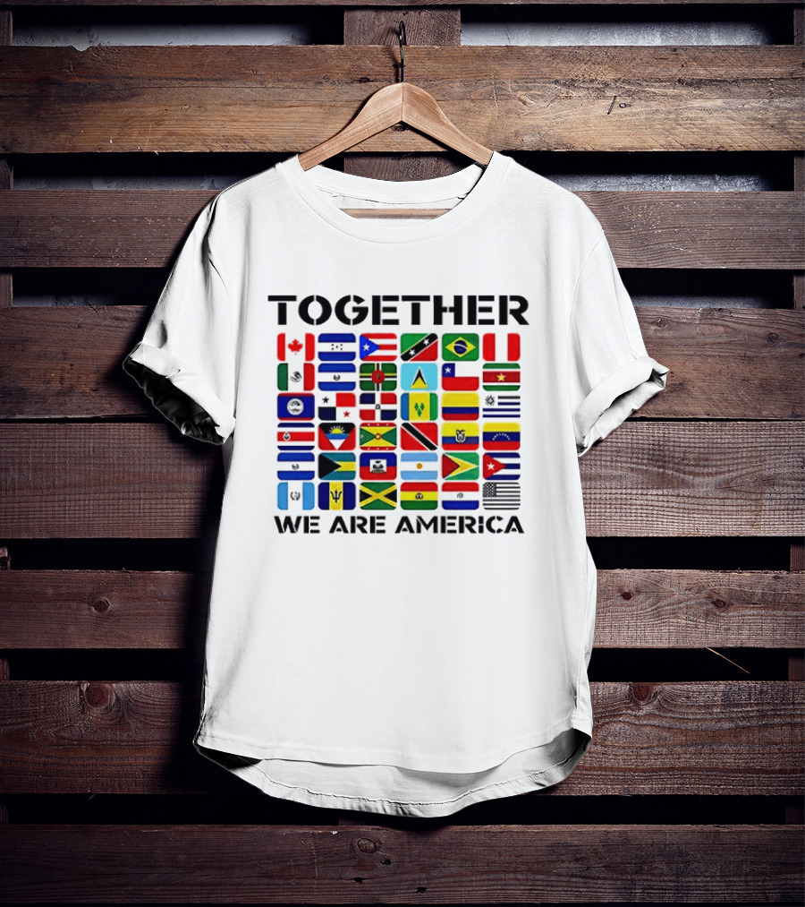 Together We Are America Flags Unity And Diversity T-Shirt