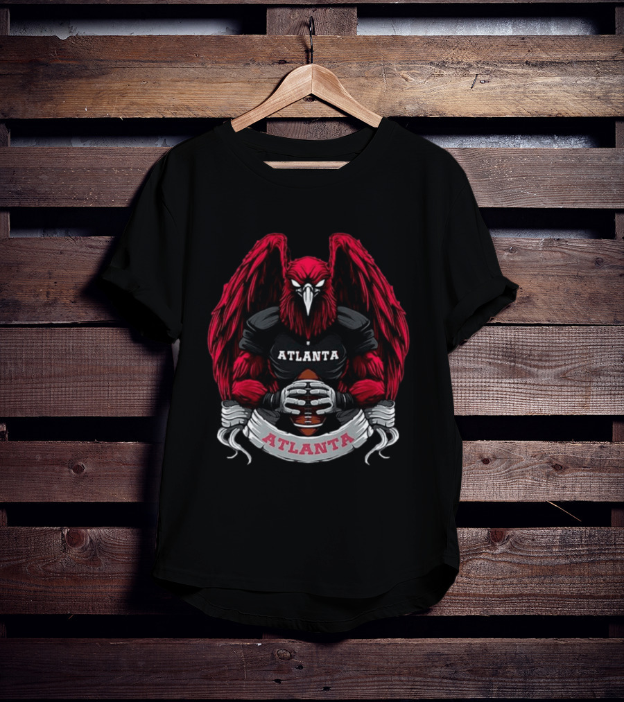 Atlanta Falcons Football Team Fierce Red Falcon Gripping Ball T-Shirt