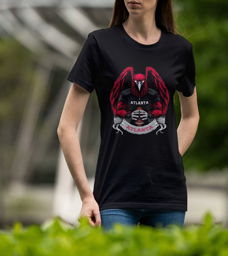 Atlanta Falcons Football Team Fierce Red Falcon Gripping Ball T-Shirt