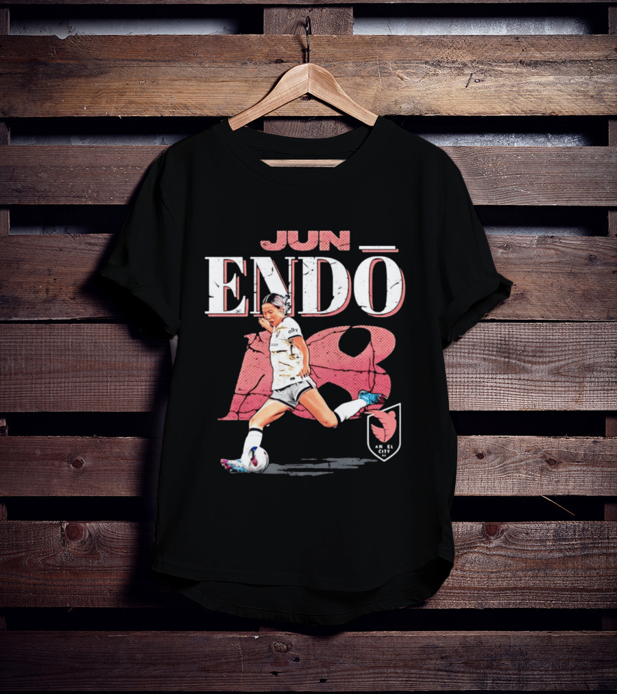 Jun Endo Angel City FC Cracked Number 18 T-Shirt