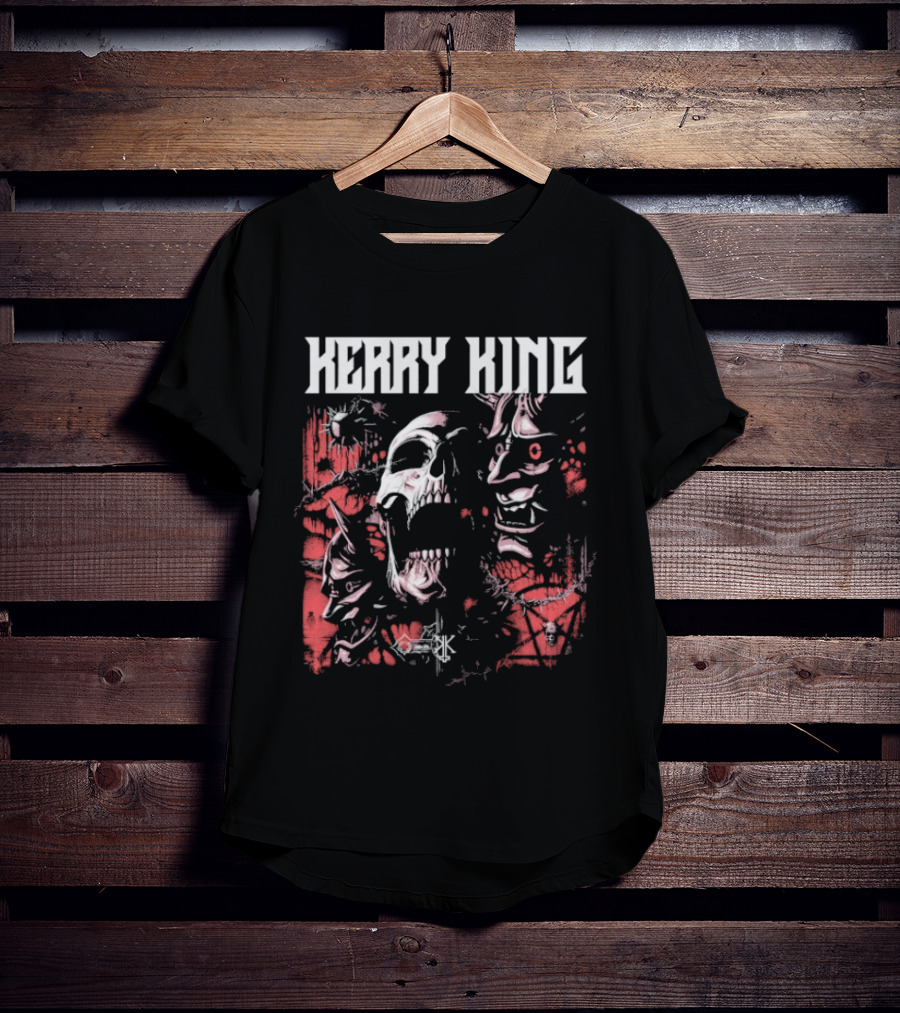 Kerry King Hell Echo Distorted Faces Red White T-Shirt