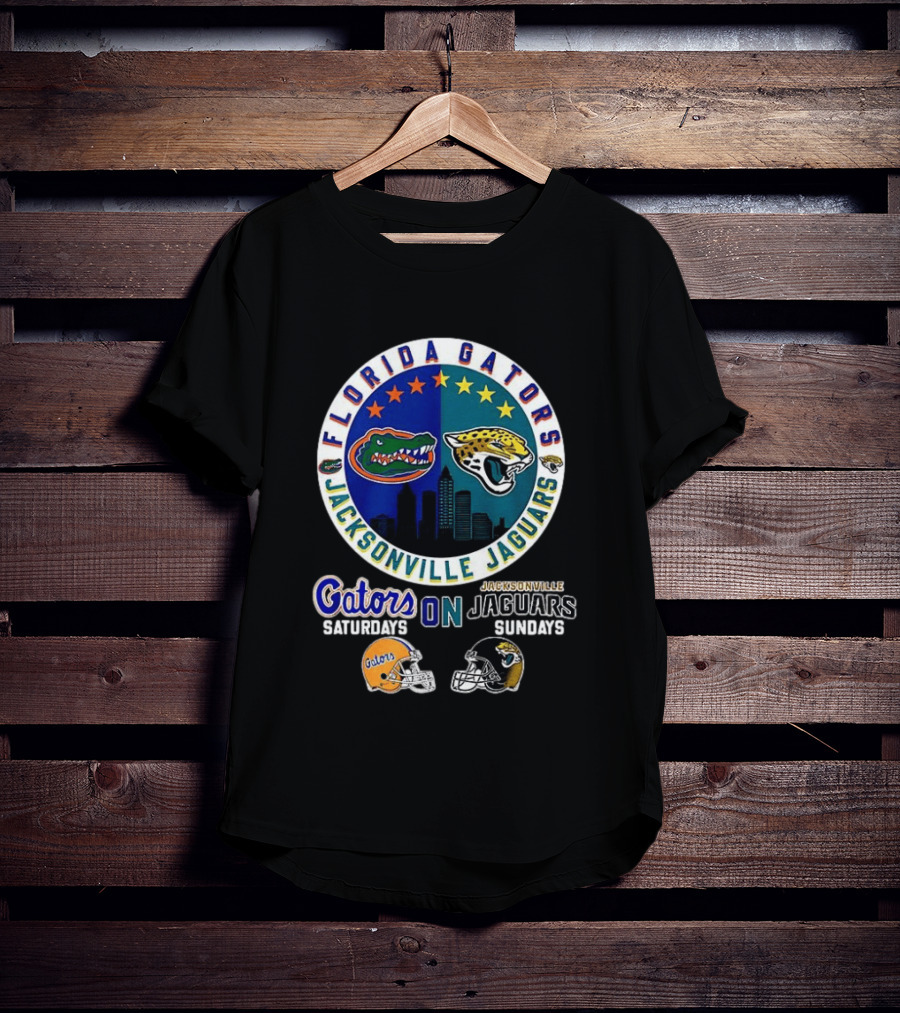 Florida Gators Jacksonville Jaguars Saturdays Sundays Fan Mashup T-Shirt