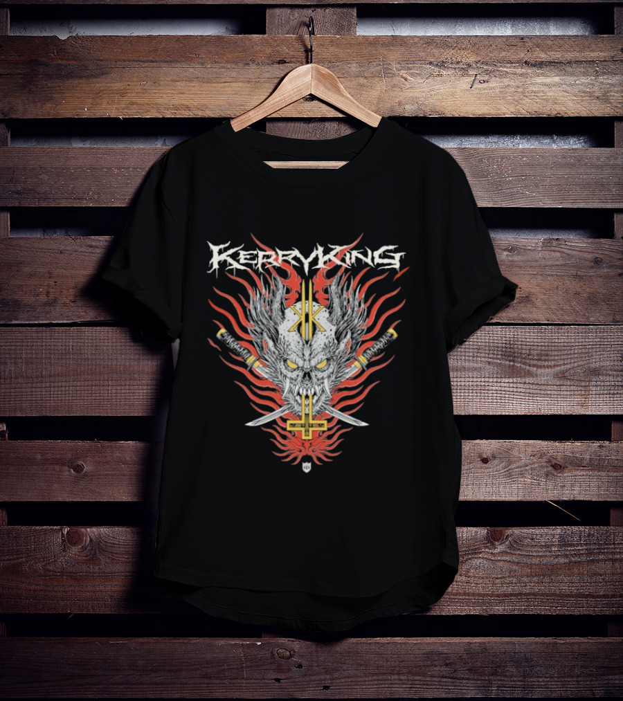 Kerry King Flaming Skull With Swords And Hiro Yakai T-Shirt