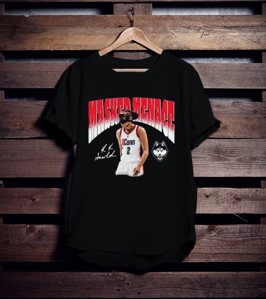 UConn Huskies KK Arnold Masked Menace Basketball Player T-Shirt