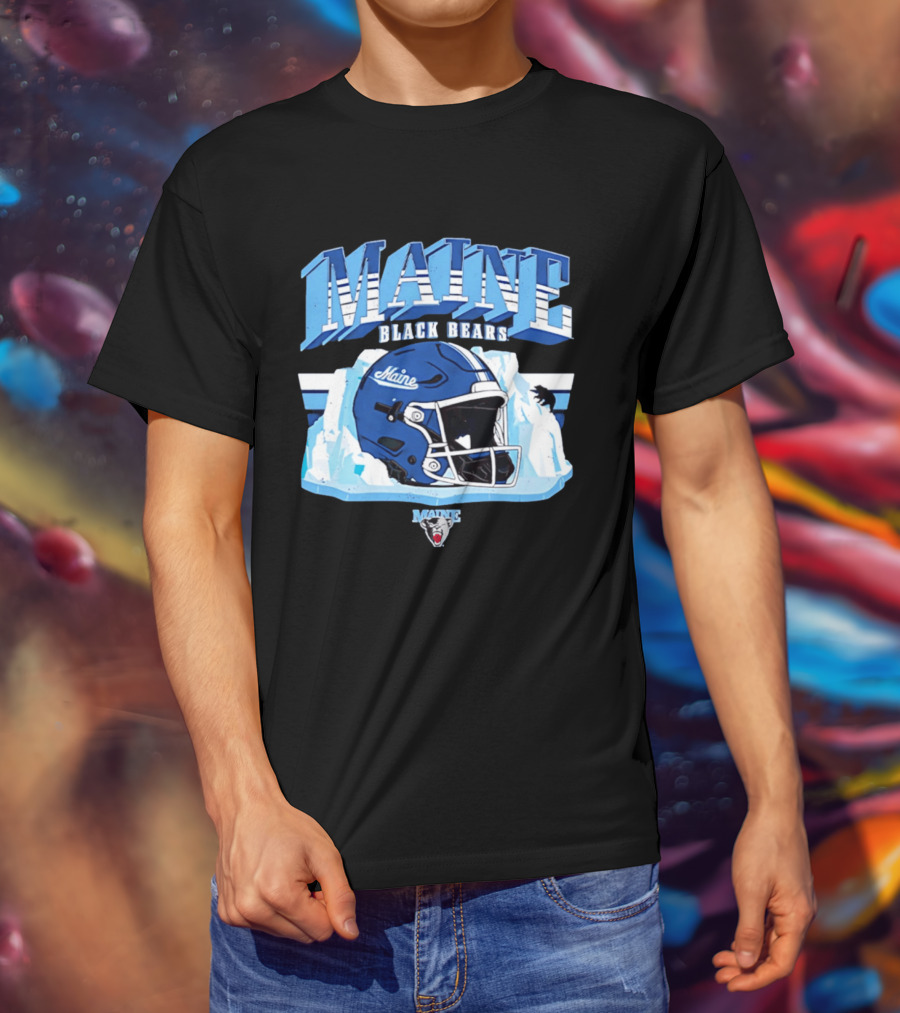 Maine Black Bears Football Helmet NCAA Team Spirit T-Shirt