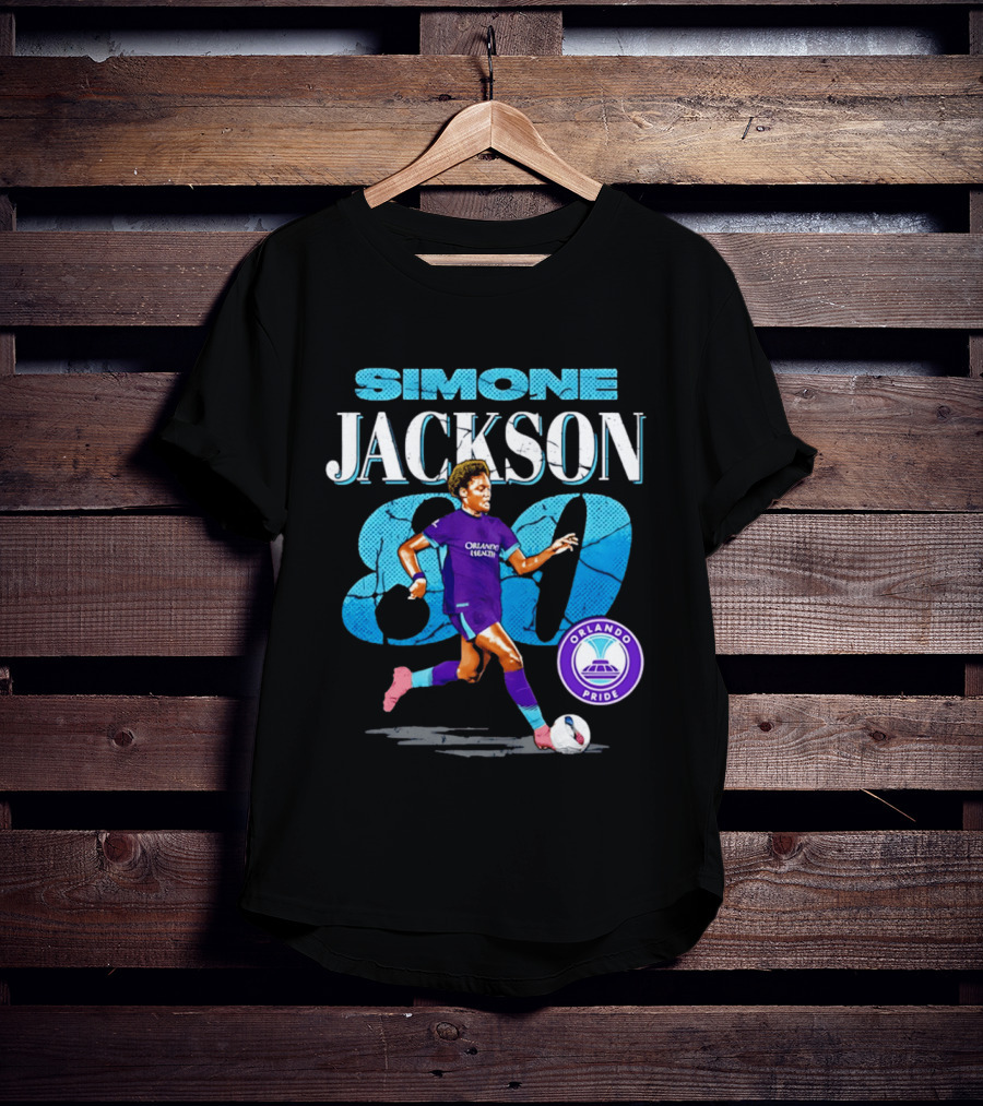 Simone Jackson Orlando Pride 80 Cracked Number Soccer T-Shirt