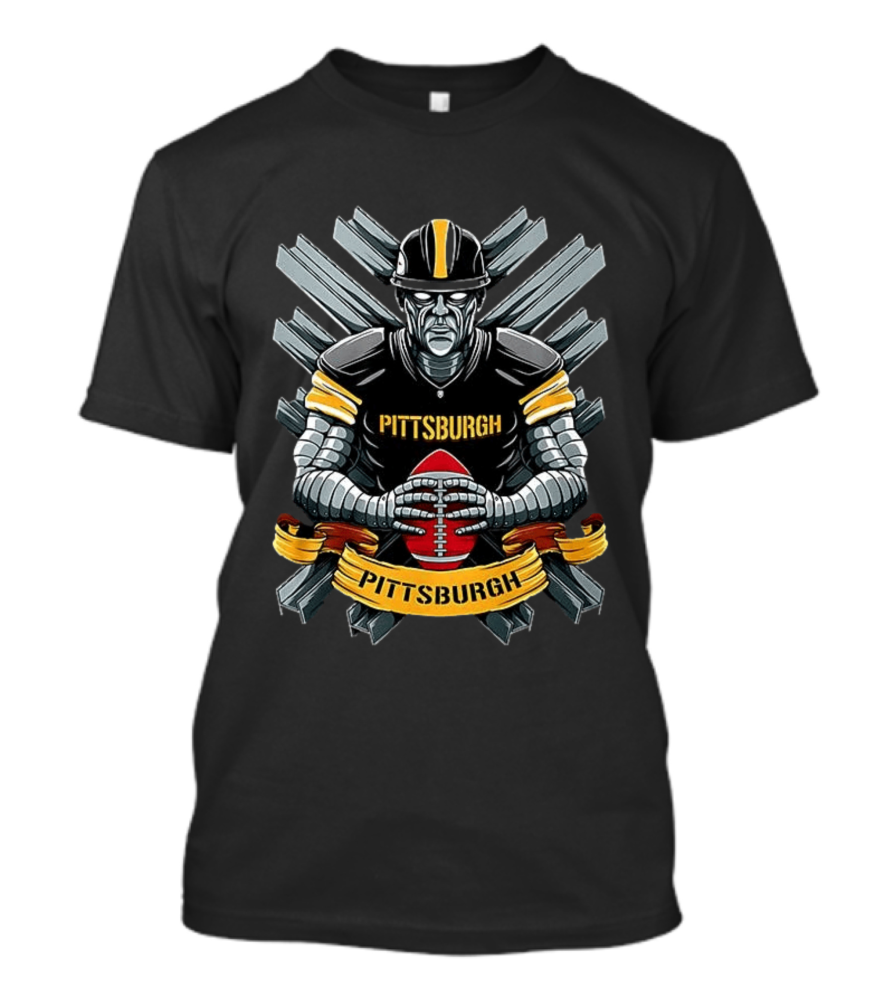 Pittsburgh Steelers Robot Player Holding Football T-Shirt