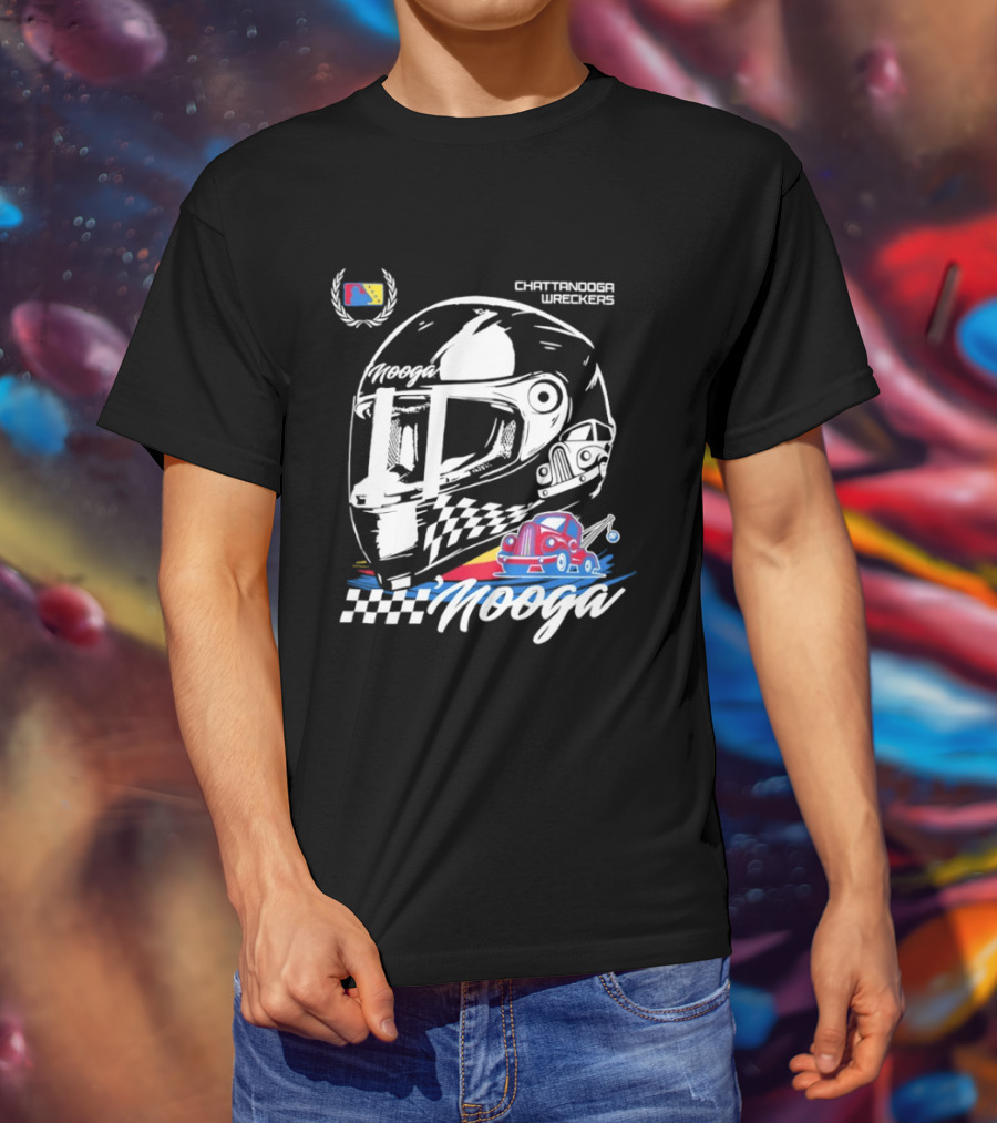 Chattanooga Lookouts L'Mooga Racing Helmet Classic Car Sketch T-Shirt