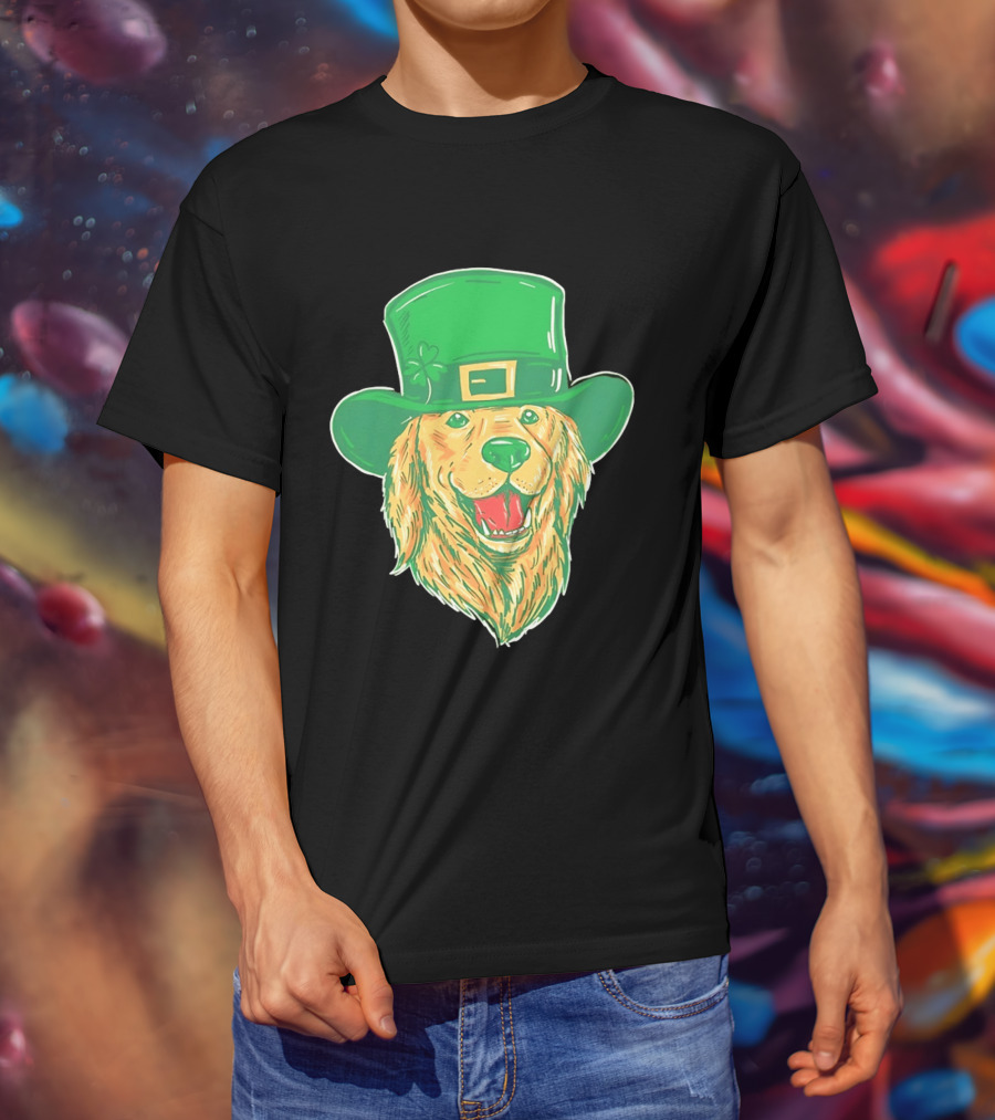 Leprechaun Golden Retriever St. Patrick's Day 2026 Celebration T-Shirt