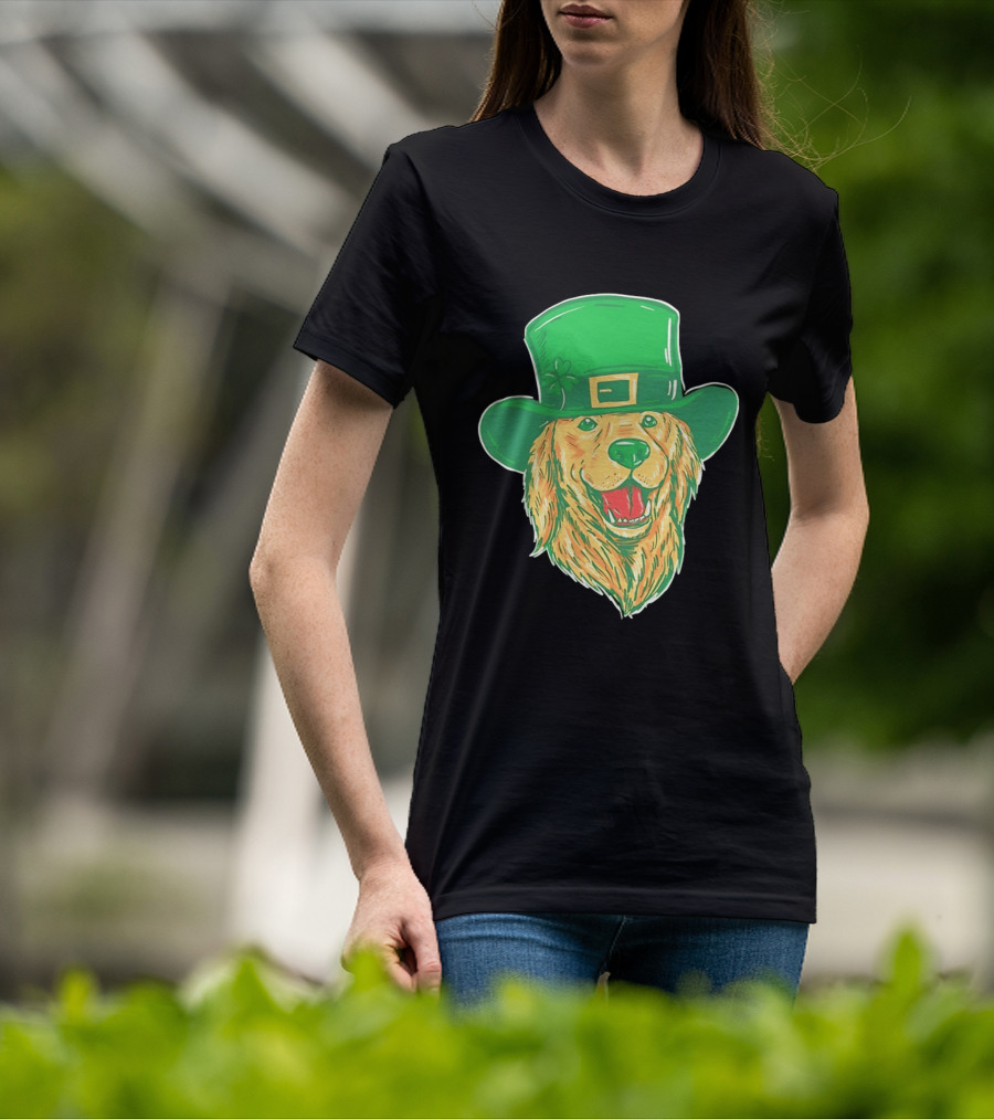 Leprechaun Golden Retriever St. Patrick's Day 2026 Celebration T-Shirt