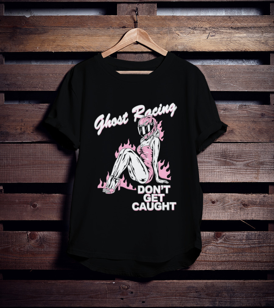Ghost Racing Don't Get Caught Flaming Helmeted Figure T-Shirt